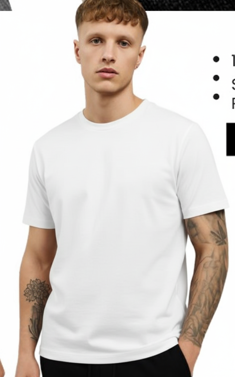 PURE COTTON UNISEX PLAIN TSHRIT(3COLOURS)