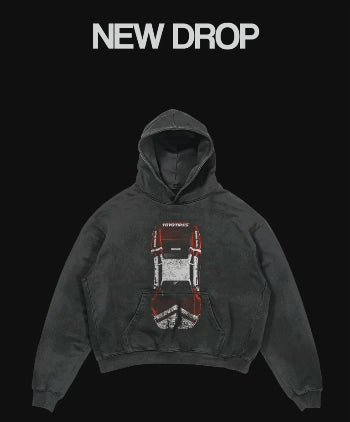 Drop Shoulder Acid Wash Hoodie